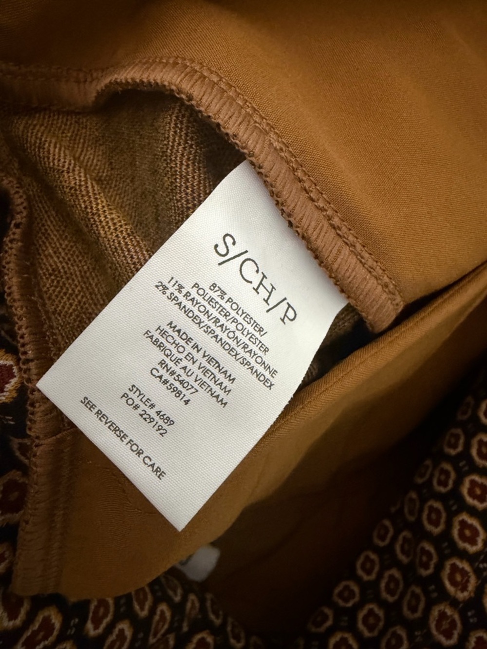 CAbi dandy popcorn Brown Patterned crop pants size small - Picture 6 of 6